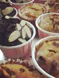 Double Chocolate muffin with almond topping