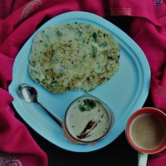 A picture of Instant Dosa With Peanut Chutney.