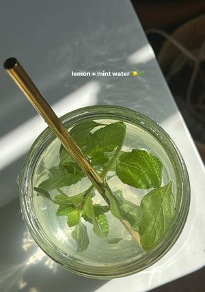 صورة لوصفة عصير ليمون بالنعناع 🍸🍋