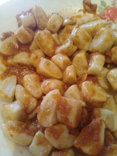 Una foto de Ñoquis de batatas