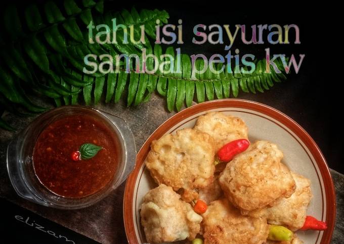 Tahu isi sayuran dengan sambal petis kw