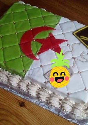 صورة لوصفة كيكة علم بلادي 😍 🇩🇿