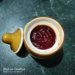 A picture of Spicy sweet red chili jam.
