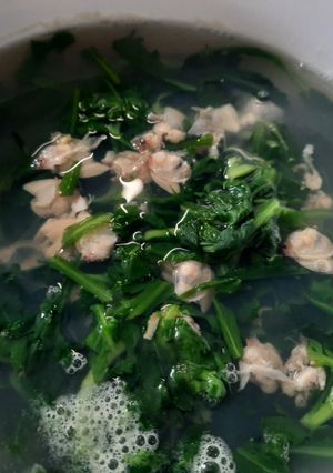 Hình của món Cải cúc (tần ô) nấu ngao.