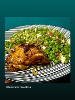 Foto principal de Guisantes con jamón y bacon con pollo en airfryer