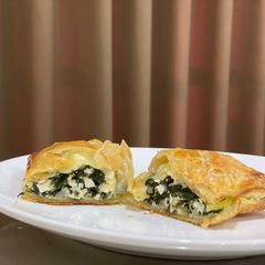 A picture of Puff pastry Spanakopita(Greek spinach pie).