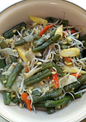 Foto resep Tumis kacang panjang campur2