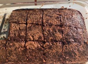 Una foto de Brownie chocolate y plátano