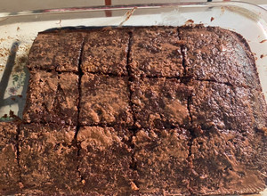 Una foto de Brownie chocolate y plátano
