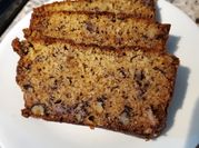 A picture of banana bread with walnuts