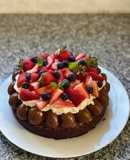 Torta brownie con arándanos y frutilla 🇺🇾