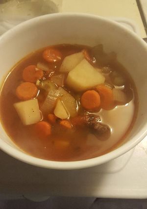 A picture of Beef soup.