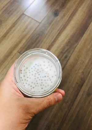 Hình của món Ăn dặm fast-food: Sữa gạo hạt chia cho bé dưới 1 tuổi.