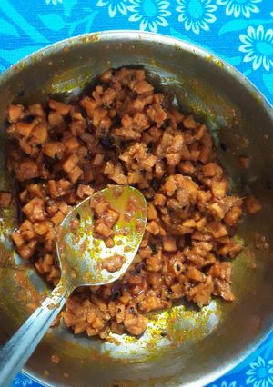 A picture of Carrot pickle/ gajar ka aachar.