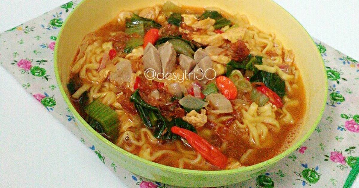 Resep Mie Kuah Baso Pedas Oleh Desy Tri Cookpad