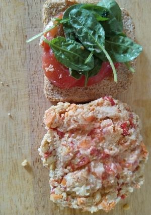 Una foto de Sándwich de garbanzos