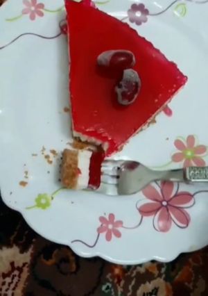 عکسی از دستور چیزکیک ژله ای توت فرنگی