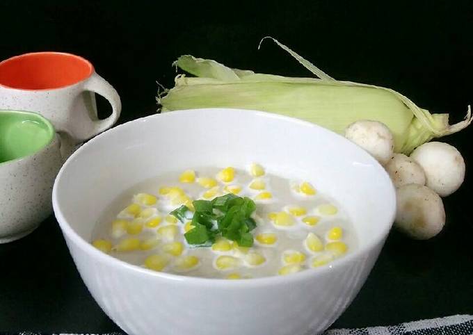 Recipe of Homemade Creamy Mushroom Corn Soup