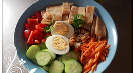 Hình ảnh món Salad Nui với Ức gà Sốt sữa chua ?