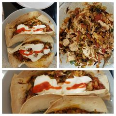 A picture of My Large taco wraps chicken, chilli, +Veg.
