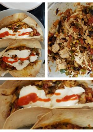 A picture of My Large taco wraps chicken, chilli, +Veg.