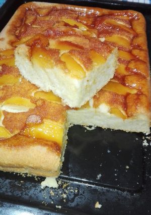 Una foto de Torta invertida de manzana