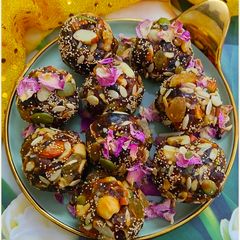 A picture of Dates dry fruits laddoo - immunity booster and energy balls.