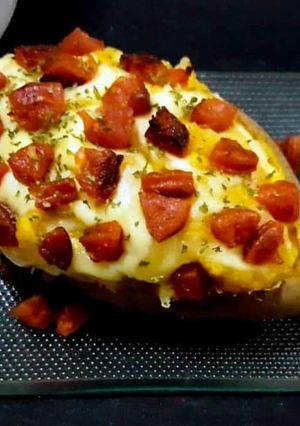 รูปของ ไข่อบมันฝรั่งและชีส baked egg and potatoes with cheese