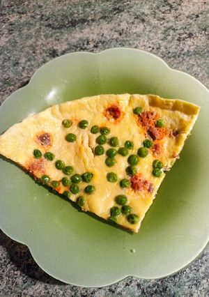 Une photo de Omelette petit pois chorizo
