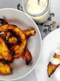 Honey, orange and whiskey glazed pumpking wedges