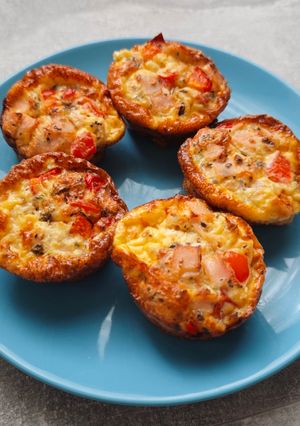 Sonkás zöldséges tojás muffin recept fotója