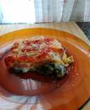 Lasañas de verduras, jamón y queso