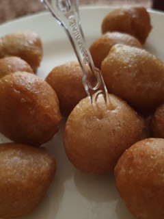 A picture of Condense milk puff puf.