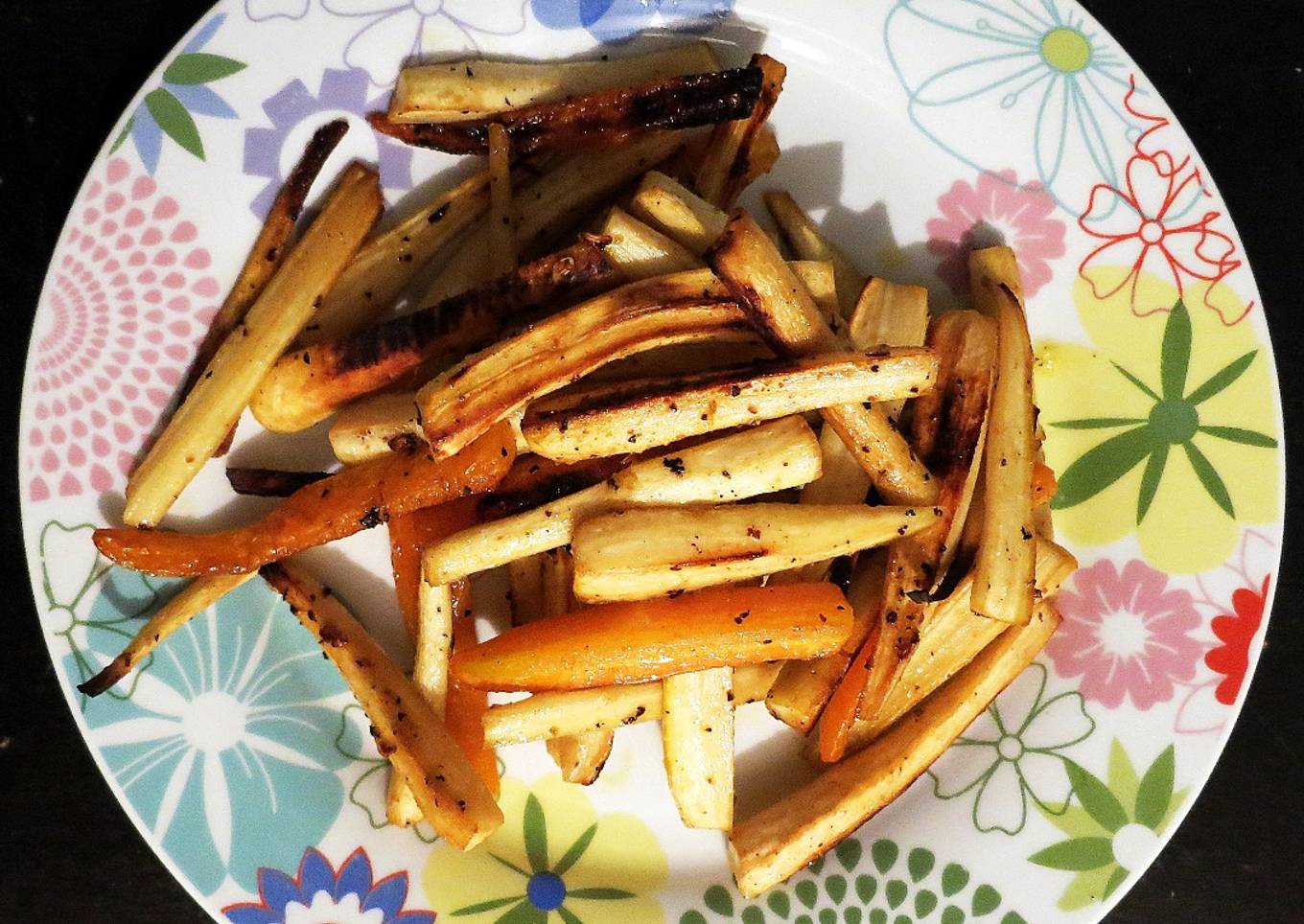 Oven grilled parsnips