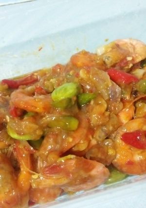 Foto resep Udang petai saus pedas