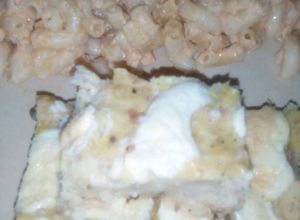 Una foto de Pastel de atún y sopa de codos