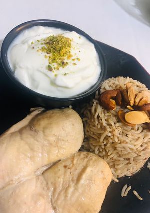 صورة لوصفة تطبيقة رز مع لحمة على دجاج