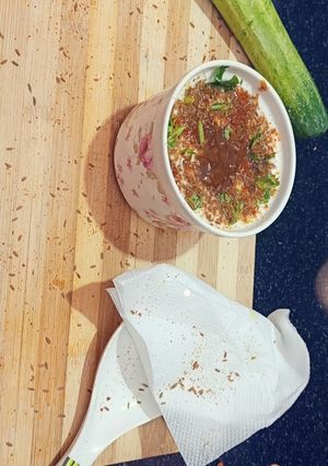 A picture of Cucumber raita.