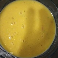 A picture of Pumpkin corn soup.