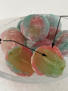 A picture of Uiro Wagashi with Grapes.