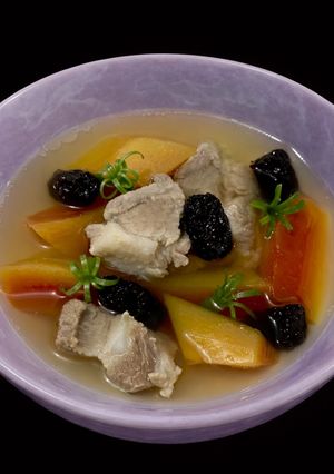 Hình của món SP.0981 - Canh Sườn Tiềm Đu Đủ & Táo Tàu.