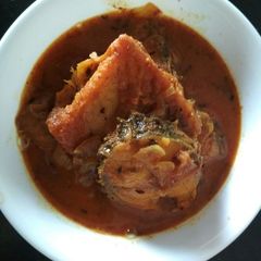 A picture of Rohu fish curry.