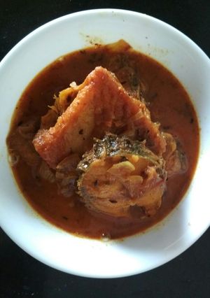 A picture of Rohu fish curry.