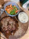 Steak with mushroom sauce