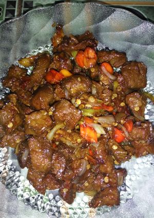 Foto resep Oseng- oseng daging sapi pedas ala aji