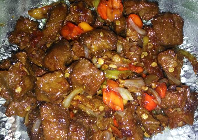 Oseng- oseng daging sapi pedas ala aji