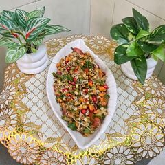 A picture of Sprouted moong healthy salad.