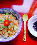 Cơm rang cho bữa sáng mùa xuân hơi se lạnh