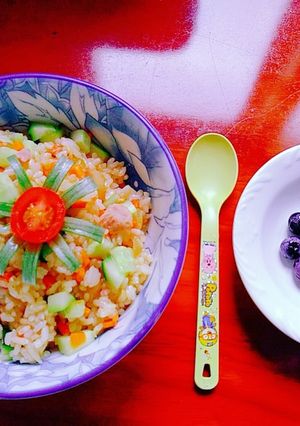 Hình của món Cơm rang cho bữa sáng mùa xuân hơi se lạnh.