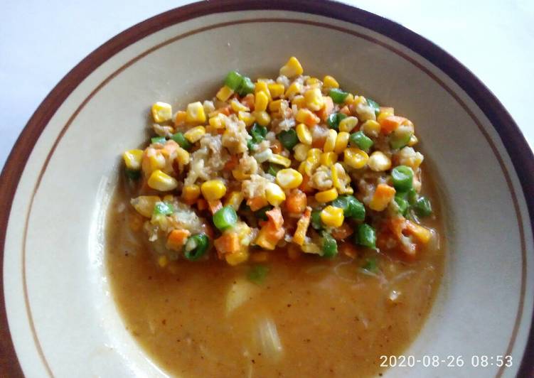 Orak arik wortel jagung dan buncis (tanpa telur)